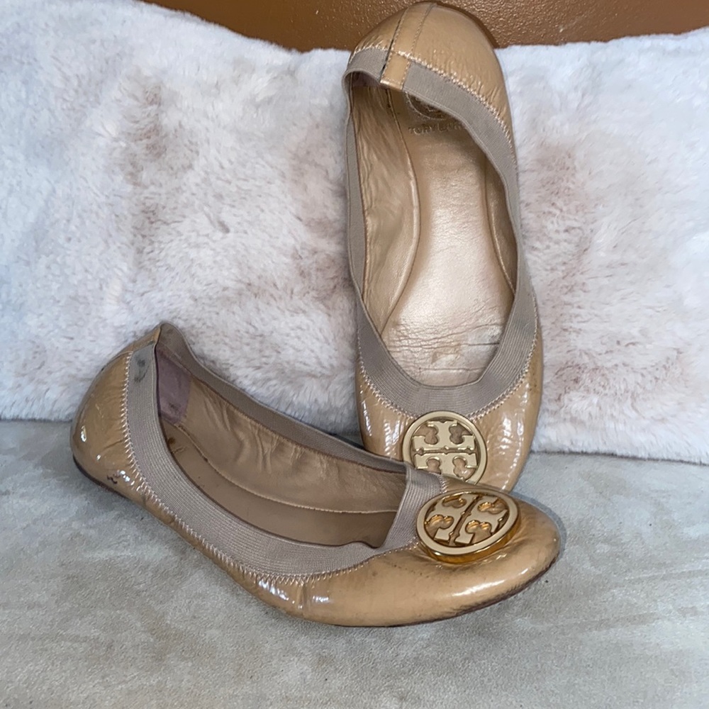 💛 Tan/Nude Tory Burch Leather Flats 💛
